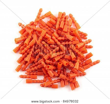 Plastic dowel pin pile isolated