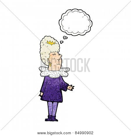 cartoon queen with thought bubble