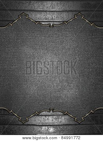 Abstract Grunge Iron Texture With Metal Nameplate. Design Template