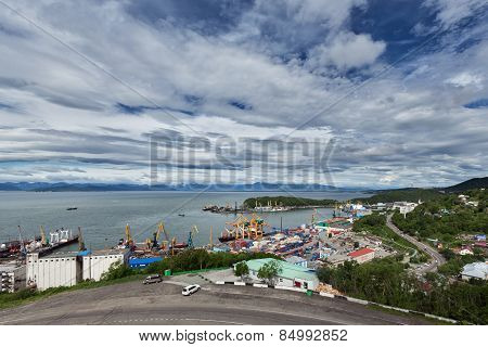 View On Commercial Seaport Petropavlovsk-kamchatsky City. Russia, Far East, Kamchatka, Avacha Bay