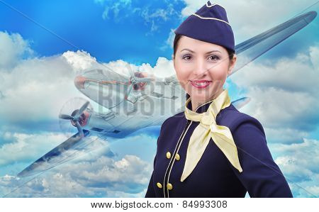 Portrait of beautiful smiling stewardess