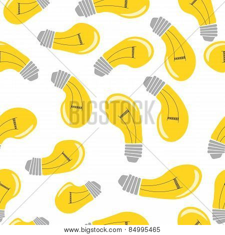 Light bulb,  seamless pattern on white background