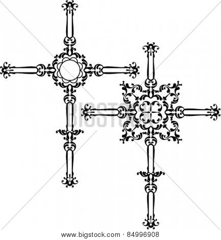 Christian Cross Design Vector Art