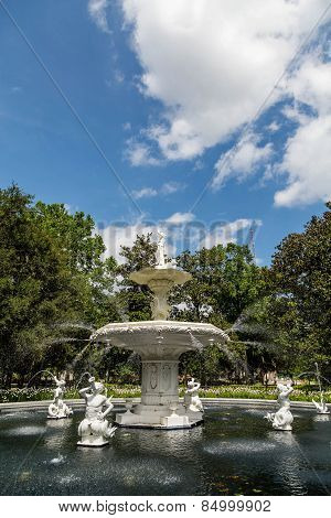 Ornate Fountain In Forsyth Park