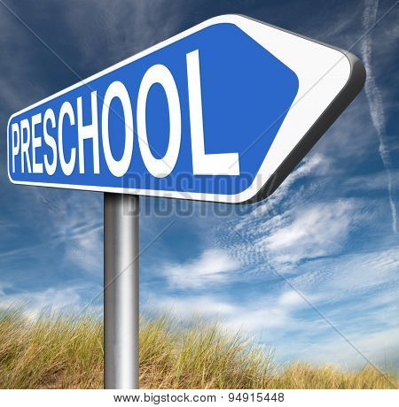 preschool education kindergarten nursery school or playgroup 