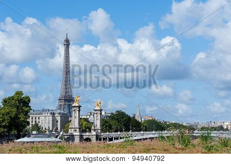 Paris -  Eiffel Tower And Alexandre Iii Bridge