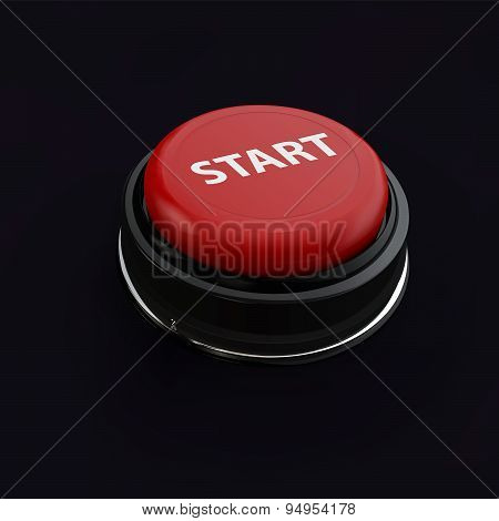 Red realistic button start. Like startup in business. Vector  is