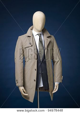 Mens Jacket Isolated On A Blue Background
