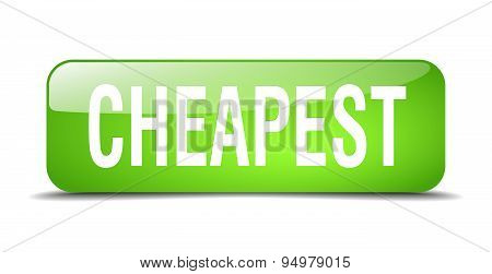 Cheapest Green Square 3D Realistic Isolated Web Button