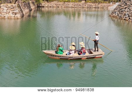 Ride On Traditional Boat In Takamatsu Castle, Japan
