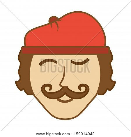 frenchman character cartoon icon vector illustration graphic design