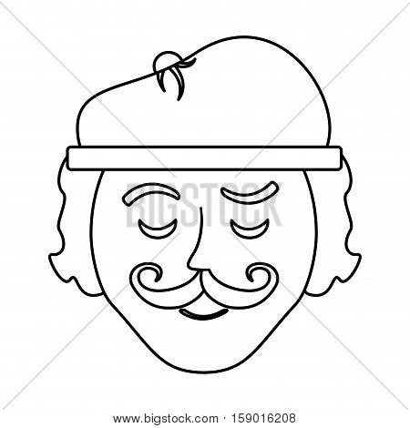 frenchman character cartoon icon vector illustration graphic design