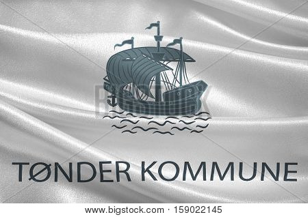 Flag of Toender is a municipality in Region Hovedstaden of Denmark. 3d illustration