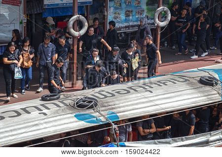 BANGKOK THAILAND - 22 Oct 2016 - the khlong saen saeb in the city centre in Pratunam in the city of Bangkok in Thailand.