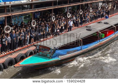 BANGKOK THAILAND - 22 Oct 2016 - the khlong saen saeb in the city centre in Pratunam in the city of Bangkok in Thailand.
