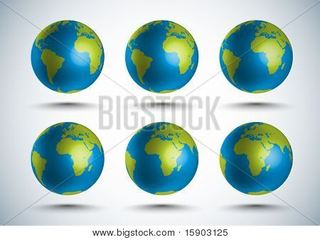 Vektor 3d Welt, 10 Grad-Drehung