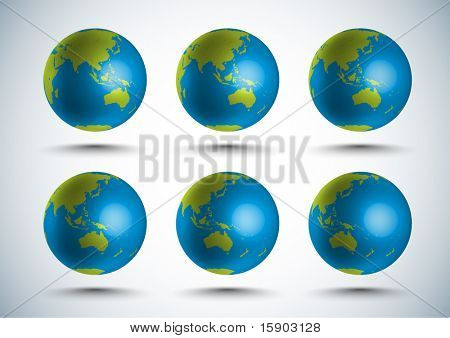 Vektor 3d Welt, 10 Grad-Drehung