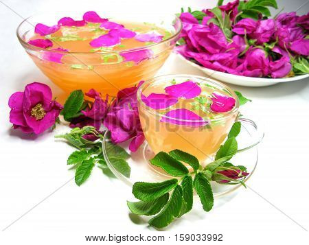 rose punch tea cocktail punch in cup