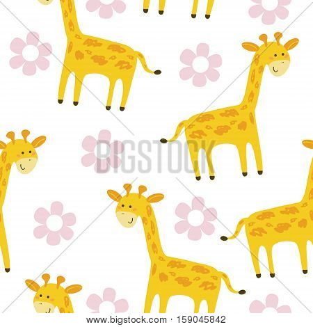 Cute giraffe Pattern print for kids. Printable templates.