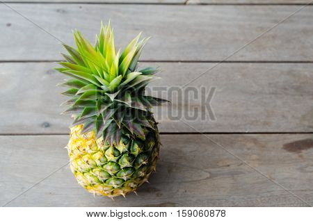 Pineapple colorful collection from the floor unappetizing.