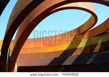 TEL AVIV ISRAEL 06 11 16: Design Museum Holon is museum in Israel. The building of the museum was planned and designed by Israeli architect and industrial designer Ron Arad an Bruno Asa.