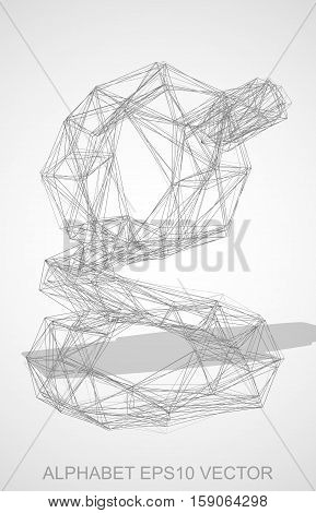 Abstract illustration of a Pencil sketched lowercase letter G with Transparent Shadow. Hand drawn 3D G for your design. EPS 10 vector illustration.