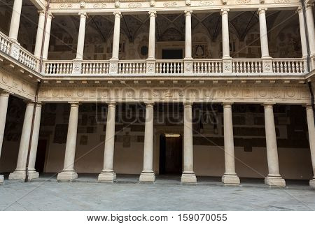 PADUA, ITALY - MAY 3, 2016: Palazzo Bo historical building home of the Padova University from 1539 in Padua Italy