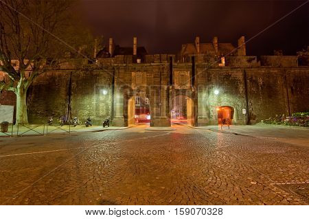 Saint-malo At Night-- Is A Walled Port City In Brittany In Northwestern France On The English Channe