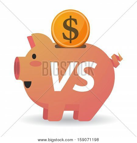 Isolated Piggy Bank With    The Text Vs