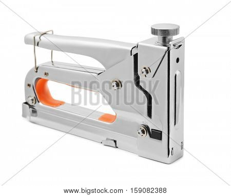 Construction staple gun isolated on white