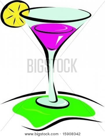 Cóctel de Martini.Ilustración de Vector
