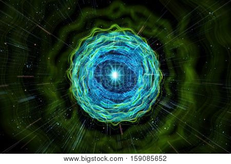 Universe black hole tunnel space background 3D Illustration