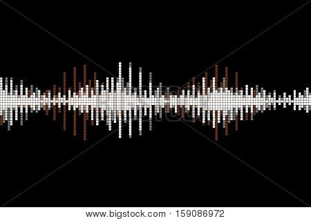 Colorful visual neon soundwave 3D illustration abstract background