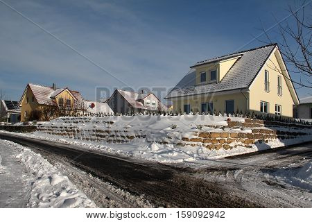 Winter landscape / City / Niederstetten (Germany)