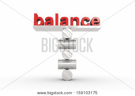perfect balance text white background 3d illustration