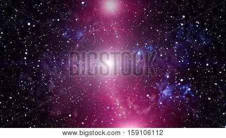 Deep space background with stardust and shining star. Milky way cosmic background. Star dust and pixie dust glitter space backdrop. Space stars and planet conceptual image.