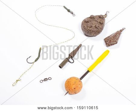 Carp Hook Boilies isolated on white background