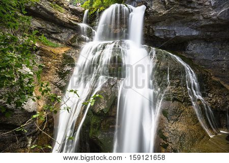 Cascada de la Cueva waterfall in Ordesa valley Pyrenees Huesca Spain Arazas river