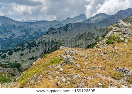 Panorama from Banderitsa pass to Banderishki Chukar peak,  Pirin Mountain, Bulgaria