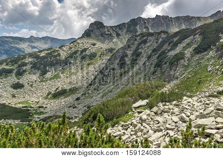 Amazing Landscape of Rocky hills on the path to Banderitsa pass,  Pirin Mountain, Bulgaria