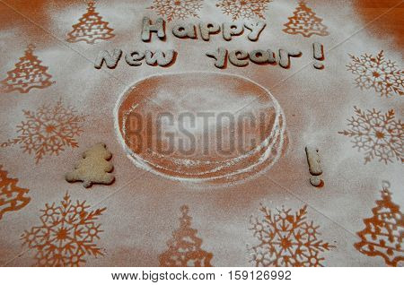 Background - New Year, a powdered sugar cookies