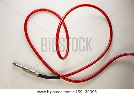 The heart of the red cable.Screensaver for music store.