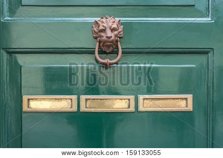 the green door knocker and letterbox concept