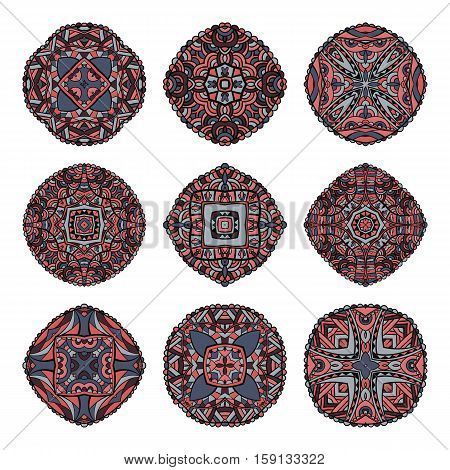 Mandalas collection. Round Ornament Pattern. Vintage decorative elements. Hand drawn background. Islam, Arabic, Indian ottoman motifs