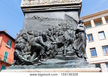 Relief At The Socle Of The Garibaldi Statue