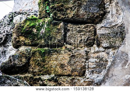 very old brick wall background vintage museum