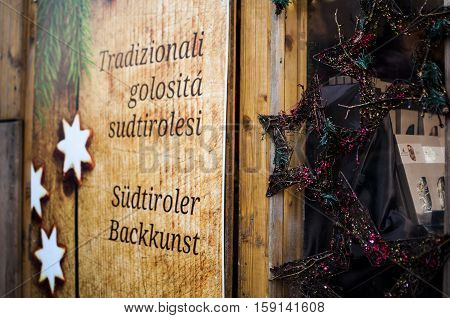 typical Christmas market in Alto Adige, Bolzano
