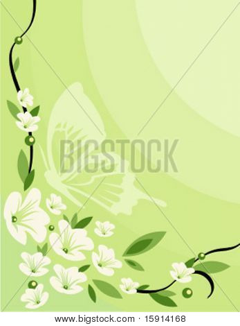 Fondo de vector con adornos florales.