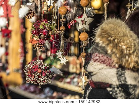Typical Christmas market in Bolzano, Alto Adige in Italy