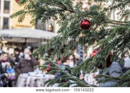 Typical Christmas market in Bolzano, Alto Adige in Italy
